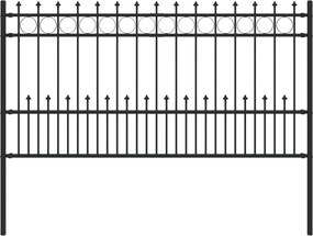 vidaXL Tüskés gyűrűs kerítés Fekete 200 x 150 cm Porszórt acél