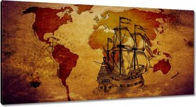 Festmények 115x55 Régi vintage térkép