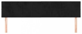 2 db fekete bársony fejtámla 100x5x78/88 cm