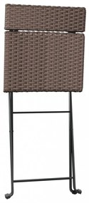 8 db barna polyrattan összecsukható bisztrószék