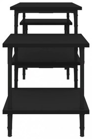 fekete szerelt fa TV-szekrény 117x35x52 cm