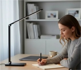 LED dimmelhető asztali lámpa vezeték nélküli töltővel NOBLITE Q LED/7W/230V 3000/4000/6500K fekete