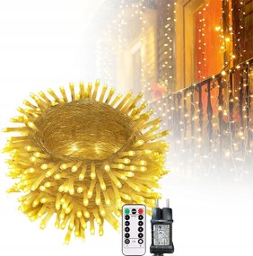 Karácsonyfa Fényfüzér Fehér Meleg 350 Led 8 Üzemmód Be/ki 35 Méter Karácsonyfára