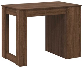 íróasztal fiókkal polccal barna tölgy 102x62x77,5 cm gépelt fa