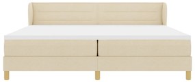 vidaXL Boxspring Ágy Matrac Krem 200x200 cm Szövet