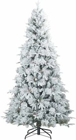 Műanyag Rugalmas Karácsonyfát Havas Flokkal Fehér 240 cm