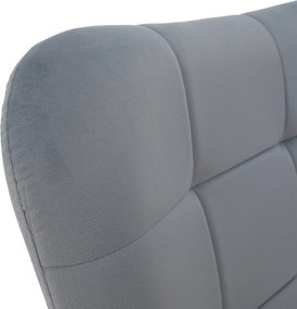 Fotel lábtartóval, szürke Velvet szövet/fekete, HABEN