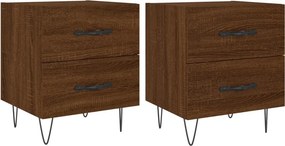 vidaXL 2 db barna tölgyszínű szerelt fa éjjeliszekrény 40x35x47,5 cm