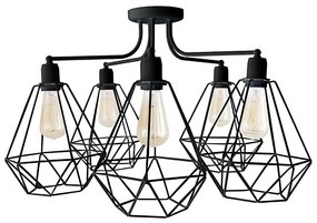 Csillár KARO 5xE27/15W/230V fekete