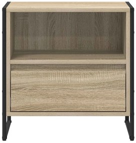 vidaXL Éjjeli asztal fiókkal Sonoma 50 x 39,5 x 50 cm Faanyag