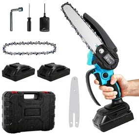 Akkus kézi 8″ mini fűrész - WORTH AIR KE24-286 + 2x akku 21 V + tartozékok + láda