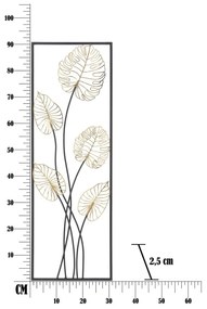 Luxy -B- levél motívumos fali fémdekoráció, 31 x 90 cm - Mauro Ferretti