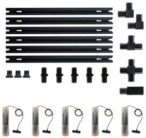 Modern sínrendszer 5 fekete függőlámpa - Iconic Lloyd