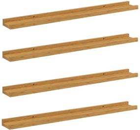 vidaXL Falpolc polcokkal tárolóval 4 pcs Bézs 80 x 9 x 3 cm Faanyag