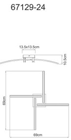 Globo 67129-24 - LED Mennyezeti lámpa TANSY 4xLED/6W/230V