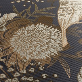 Sötét alapon arany virágok képe (90x60 cm)