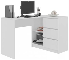 KORDA B16 íróasztal, 124,5x77x50, fehér, jobbos