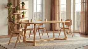MAZZONI EXPORT AURA Természetes Tölgy - FA SZÉK NAPPALIBA ÉTKEZŐBE KONYHÁBA MODERN NORDIC