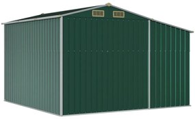 zöld horganyzott acél kerti fészer 277 x 279 x 179 cm