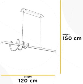 ONLI - LED Csillár zsinóron SWING LED/30W/230V 4000K fekete