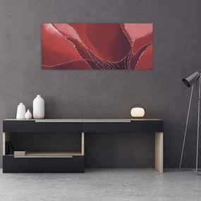 Kép - Piros absztrakt virág N⁰2 (120x50 cm)