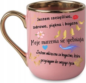 Elegáns bögre "Az én gazdagságom megerősítései" 330 Rózsaszín