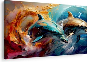 Kép - Delfin festmény (90x60 cm)