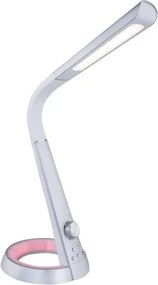 Globo 58376S Asztali lámpa fehér flexibilis szárral. USB csatlakozás, RGB színváltó funkció. Színhőmérséklet váltás 4000/6500/3000K, MxSzxH:343x183x640, tartozék: 1xLED 8W 230V, 45-460lm