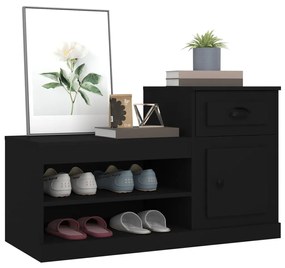 fekete szerelt fa cipősszekrény 100x42x60 cm