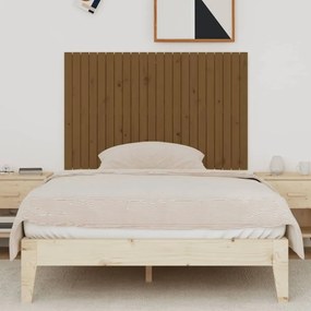 mézbarna tömör fenyőfa fali fejtámla 140x3x90 cm