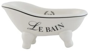 Kerámia szappantartó kád formájú, "Le Bain" felirattal