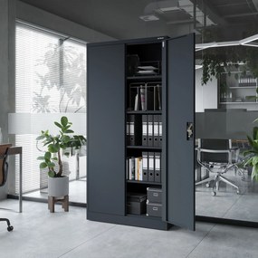 Fém iratszekrény JAN, 900 x 1850 x 400 mm, antracit