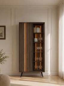 Flaro magas vitrinszekrény 93 cm világítással - dunin tölgy