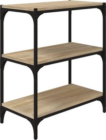 vidaXL sonoma tölgy szerelt fa és acél könyvszekrény 60 x 33 x 70,5 cm