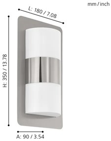 Eglo 98085 - Kültéri lámpa CISTIERNA 2xE27/10W/230V IP44 matt króm
