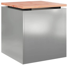 vidaXL Kerti pad Ezüst 40 x 40 x 43 cm Horganyzott acél