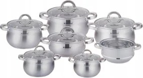 13 db-os acél indukciós gáz főzőedény szett