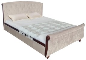 Franciaágy 180x200 cm Bretto (szürkésbarna taupe bársonyszövet). 1119489