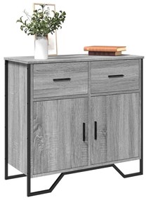 szürke sonoma színű szerelt fa tálalószekrény 79,5x35,5x74,5 cm