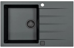 ALVEUS SETA23231 - Konyhai mosogató CADIT + MINTAS mosogatócsaptelep 34 cm gránit/fekete