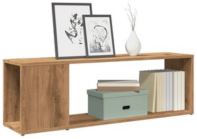 kézműves tölgy színű szerelt fa TV-szekrény 100x24x32 cm