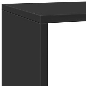 3 szintes fekete fa térelválasztó könyvespolc 137,5x29x103,5 cm