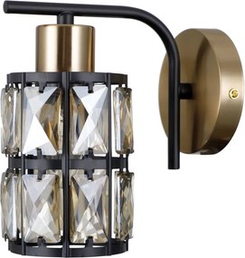 Italux glamour modern fali lámpa menfi matt fekete sárgaréz itxwl-44236-1-bk-gd