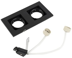 Modern, okos, süllyesztett spotlámpa fekete, 2 db Wifi GU10-zel - Qure