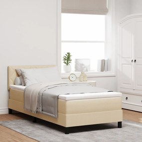 Box Spring Ágy Matraccal Bézs 100x200 cm Szövet