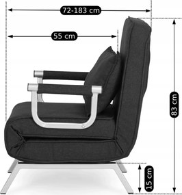 Dönthető fotel fekete, BART