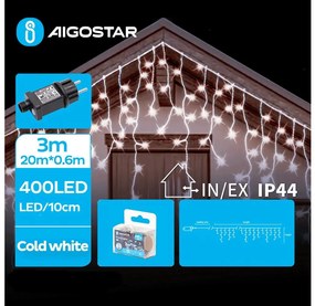 Aigostar B.V. Aigostar - LED Karácsonyi kültéri lánc 400xLED/8 funkció 23x0,6m IP44 hideg fehér AI1413