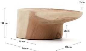 Natúr színű munggur fa dohányzóasztal 50x90 cm Mosi – Kave Home