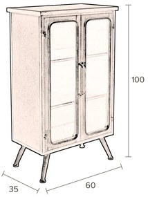 Fekete fém tálalószekrény 60x100x35 cm Denza – Dutchbone