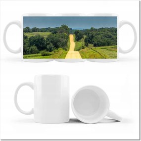 Fotó bögre Út Rét Mező Erdő